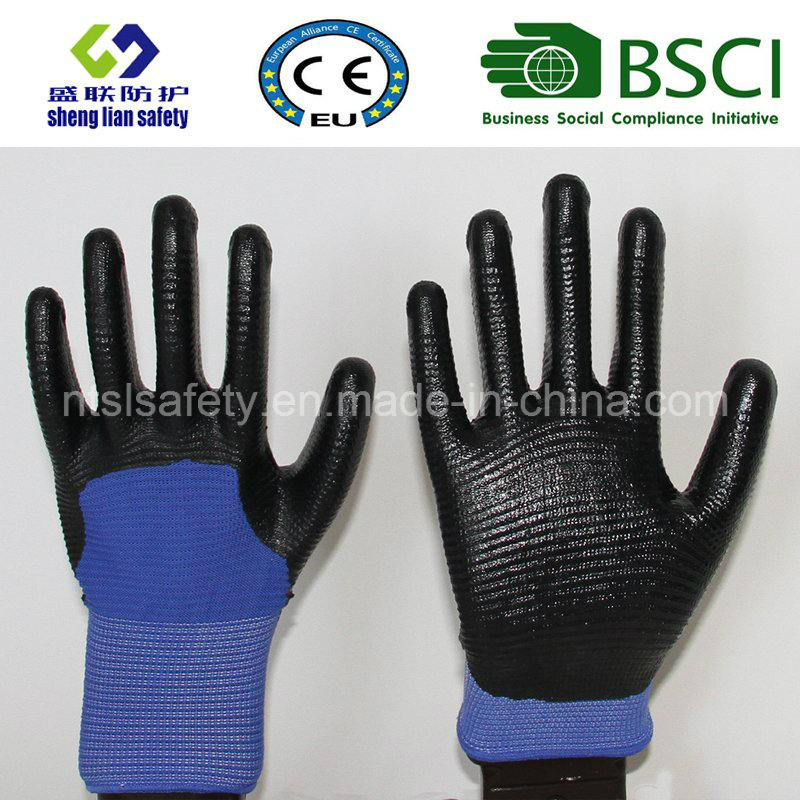 13G Polyester Shell with Nitrile Coated Work Gloves (SL-N117)