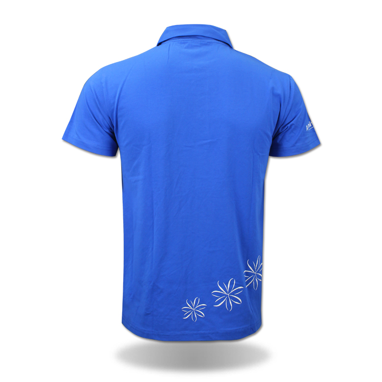 Men Fashion Dark Blue Polo Shirt Printed Logo T-Shirt