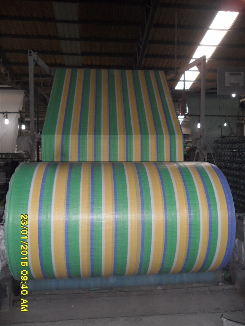 Colorful Strip PP Woven Tubular Roll