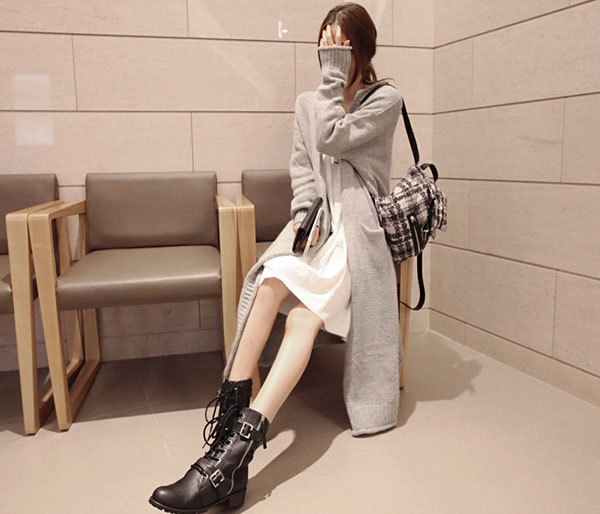 Women Knitted Sweater Cardigan Girls Fashion Loose Knitted Sweater Coat