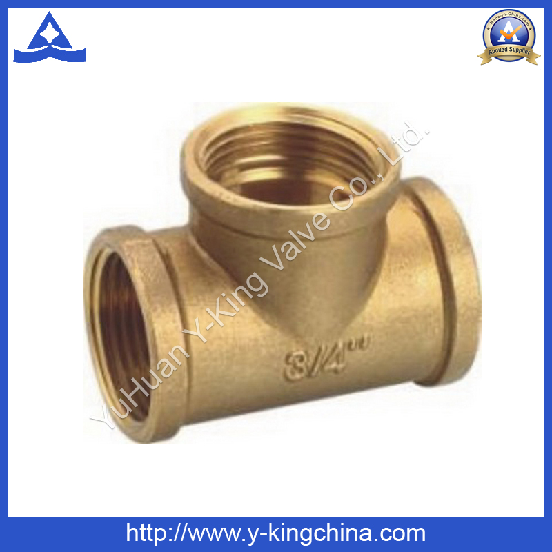 3 Way Brass Color Copper Elbow Fitting (YD-6033)