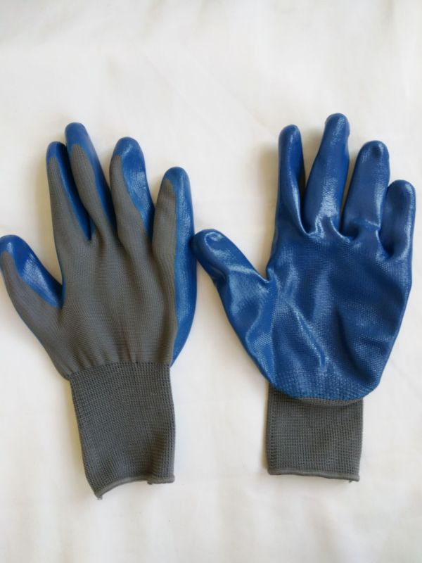 13G Polyester Shell Nitrile Coated Safety Work Gloves (N6013)