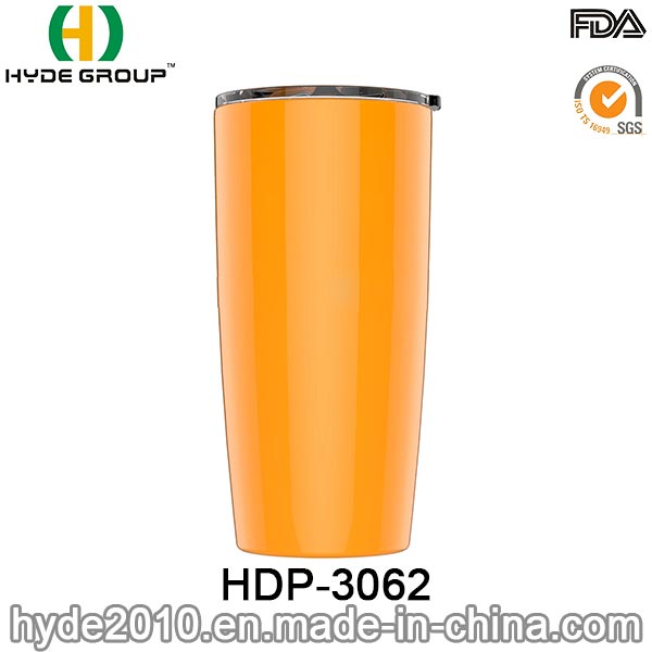 20oz Wholesale Double Wall Plastic Cup, Promotion BPA Free Plastic Tumbler with Straw (HDP-3062)