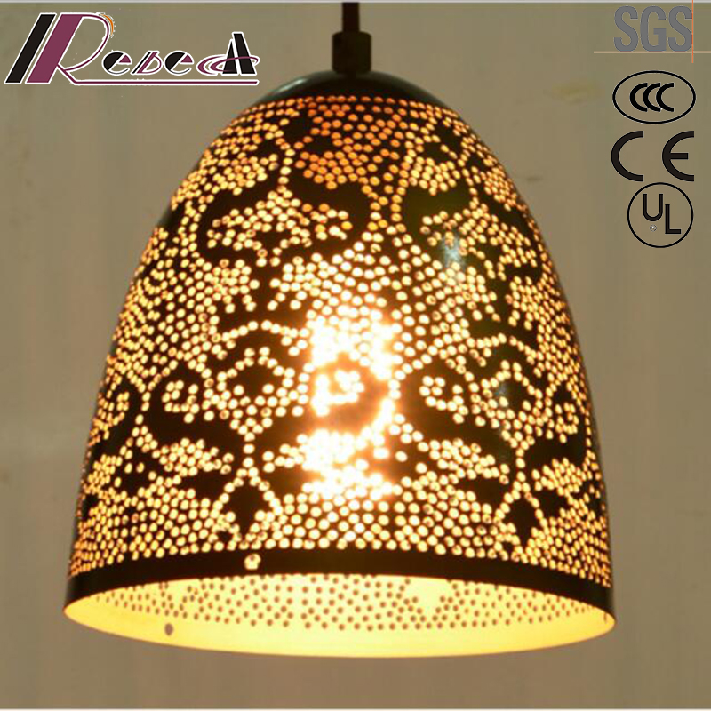 Flower Hollow Ornamentation Gold and Round Pendant Lighting with Hotel