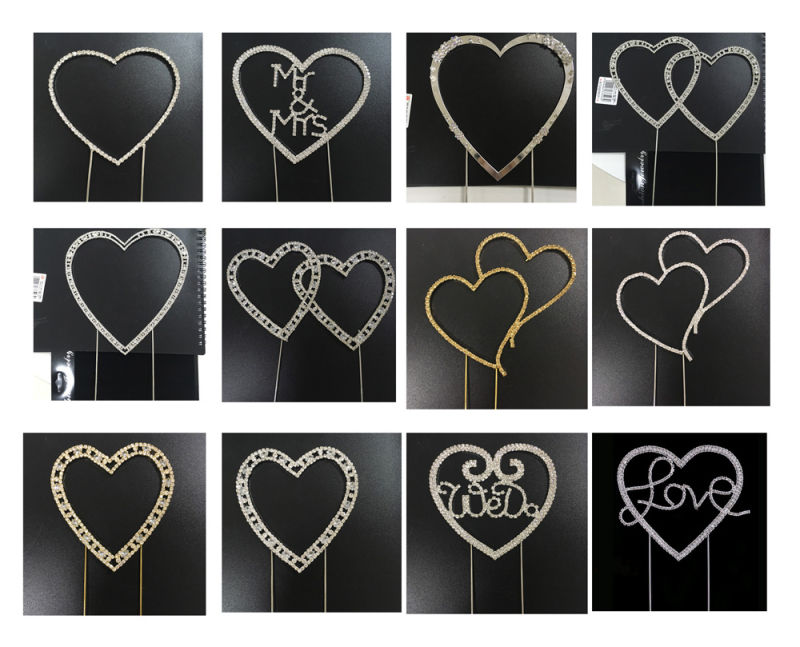 We Do Heart Shape Rhinestone Wedding Cake Topper for Cake Decoration