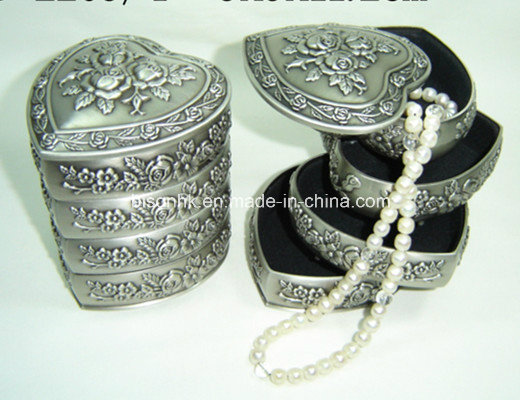 Metal Jewelry Box, 4 Compartment Jewelry Box