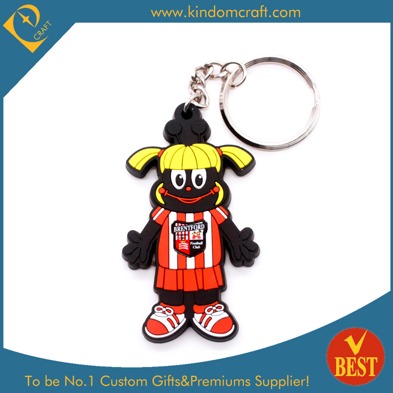 Supply Feshion Cute Cartoon Rubber PVC Keychain for Gift