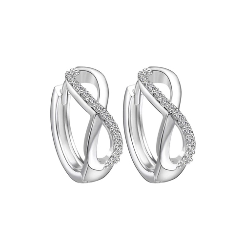 925 Silver Hoop Infinity Earrings Silver Jewelry Wedding Earrings