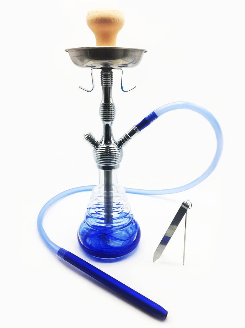 Sea Blue Glass Hookah Shisha with a Set Hookah Accessories (ES-HS-003)