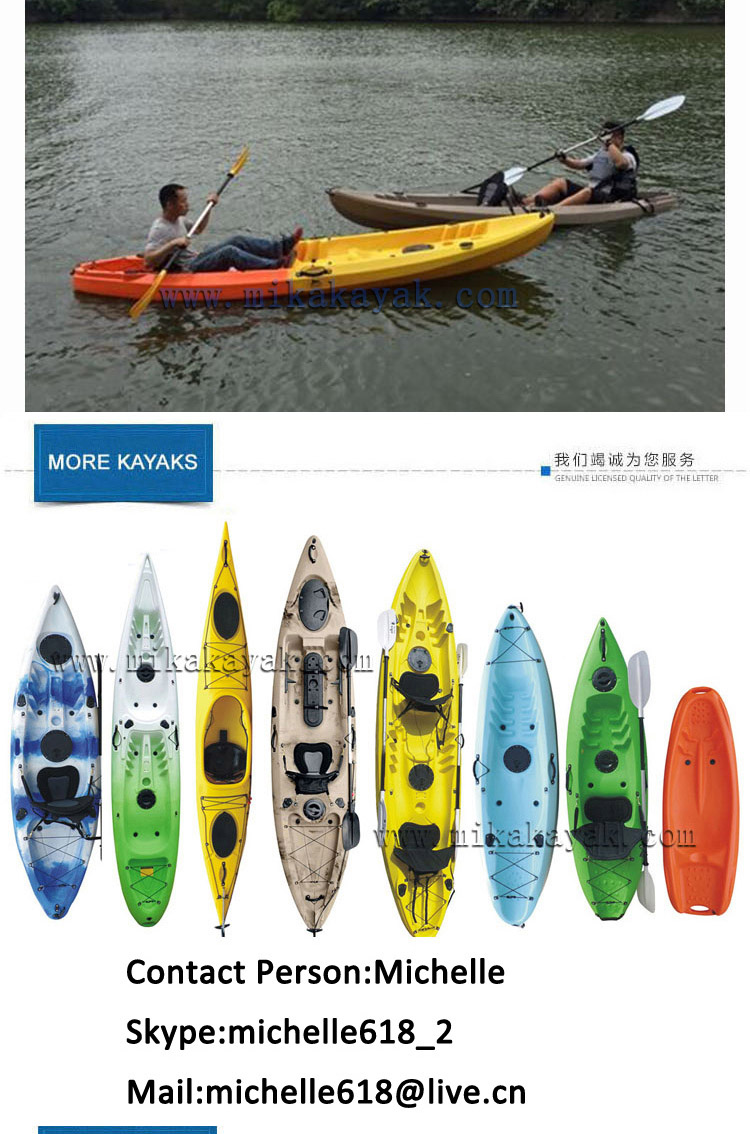 3 Person Sit on Top Kayak Fishing Boat for Sale Plastic Canoe