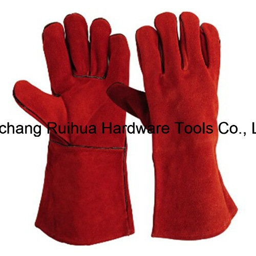 14''high Quality Cow Split Leather Welding Gloves with Kevlar Stitching and Socket Lining, Leather Working Gloves Manufacturer, Welding Safety Gloves for Welder