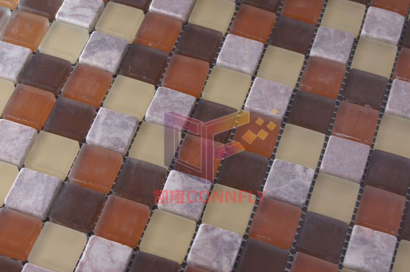 Red Stone Mix Glass Mosaic Tile (CS123)