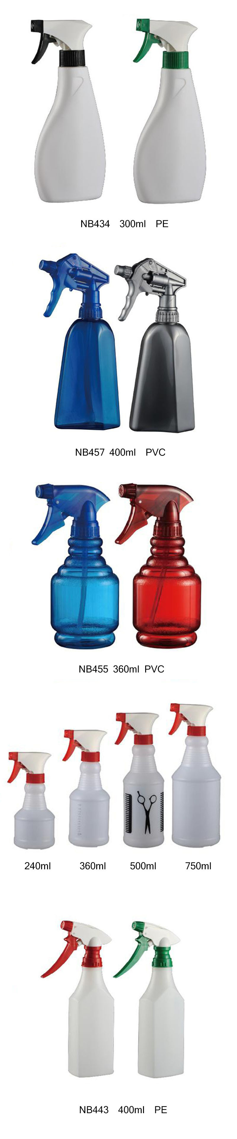 400ml PVC Trigger Sprayer Bottle for Cleaning (NB457)