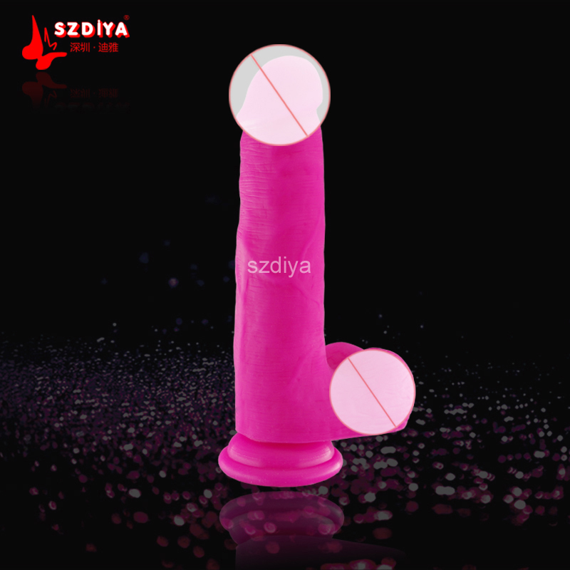 Wholesales Soft Silicone Artificial Penis Sex Toys with Balls (DYAST421B)