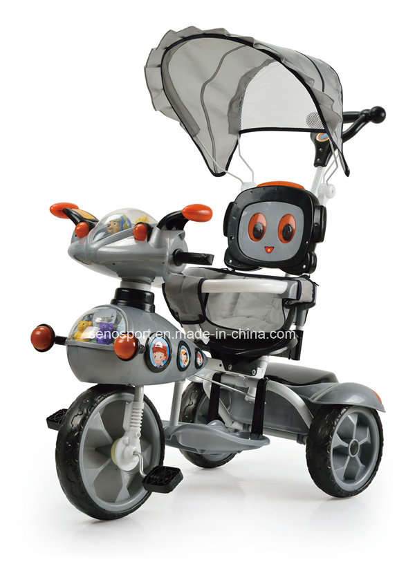 Popular Model Cartoon Robot Baby Tricycle with Cup Holder (SNTR857-6 GREY)