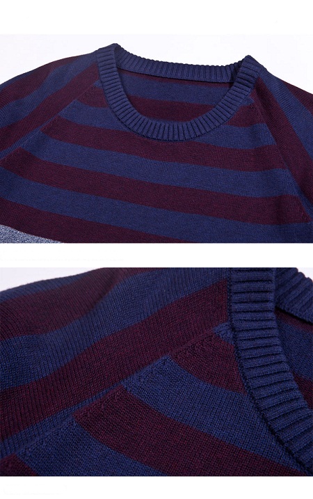 Long Sleeve Striped Pullover Man Sweater