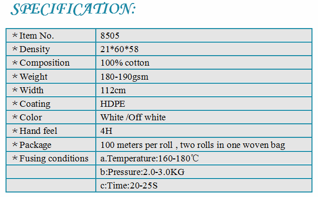 Woven Fusible Interlining for Shirt Collar