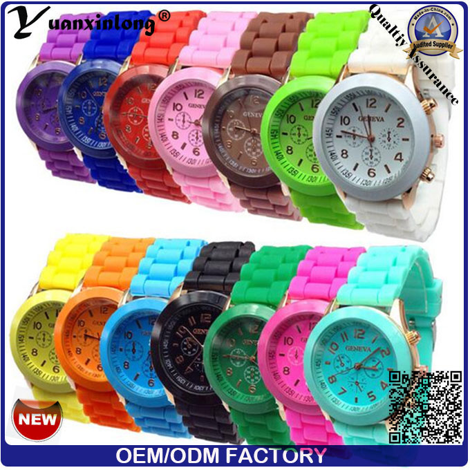 Yxl-343 Wholesales Custom Silicone Watch Good Quality Colorful Designs Quartz Fashion Geneva Wrist Watch