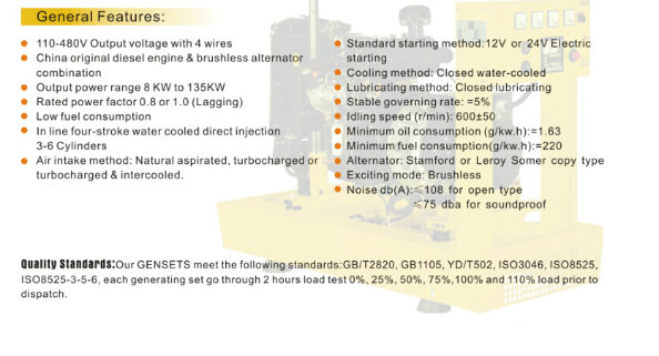 20kw to 135kw Weichai Diesel Generator