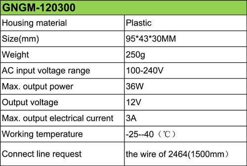 12V 36W Constant Voitage Power Supply Series of Indoor