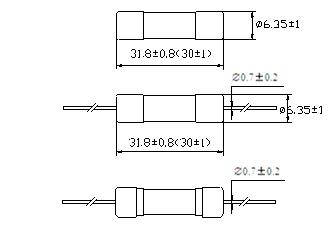 Ceramic Tube Fuse 6*30 Single-Cap Fast-Acting Rt1-32 (single cap with A Line)
