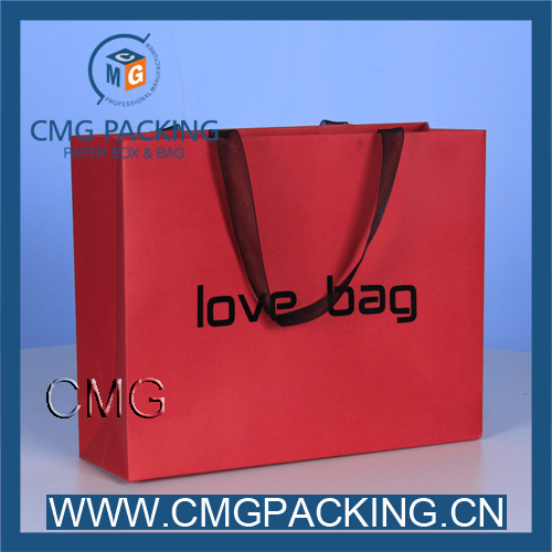 Color Red Paper Bag with Printing/Foil/Gold Hot Stamping Logo