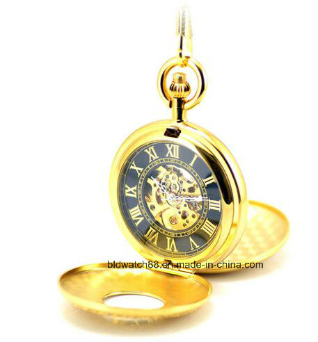 Hot Mens Golden Mechanical Pocket Watch for Sale