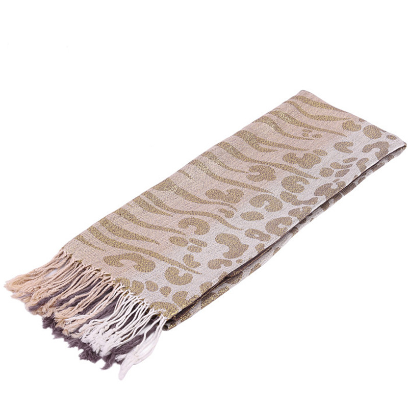 Long Women Scarf Elegant Pashmina Jacquard Shawl