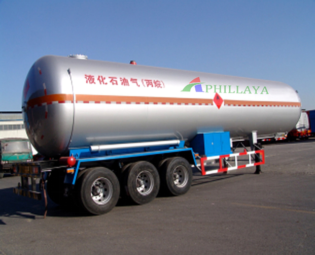 55.6 M3 Liquid Gas LNG Tanktransport Semi Trailer Container