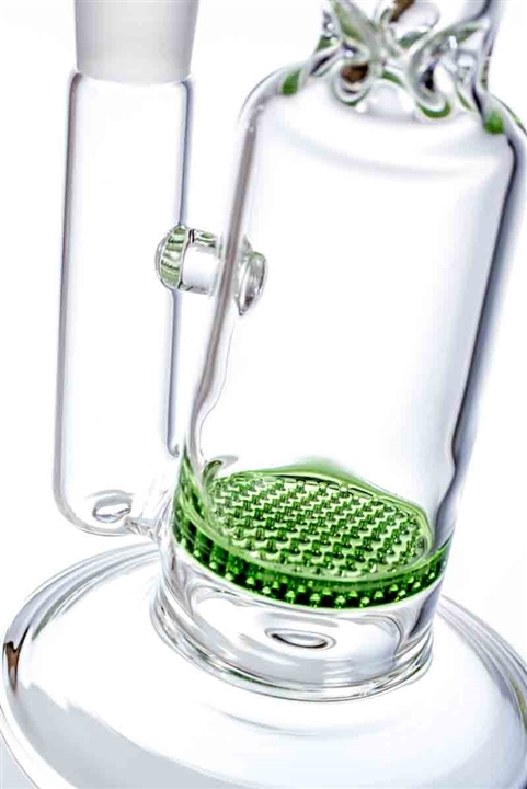 Single Green Honeycomb Water Hookah Glass Smoking Water Pipes (ES-GB-322)