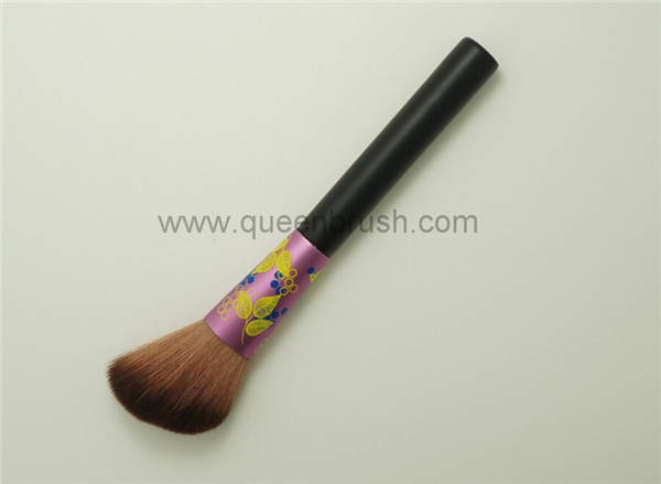 Leaves Pattern Two Tones Synthetic Hair Angled Blush Brush