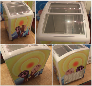 Glass Door Mini Ice Cream Display Freezer