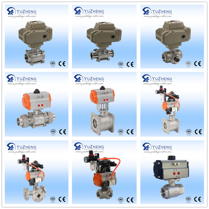 Stainless Steel 3way Ball Valve with Pneumatic Actautor