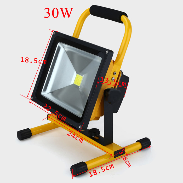 Portable Ultra Bright 30W Water Resistant Cordless Rechargeable LED Flood Spot Work Light Lamp