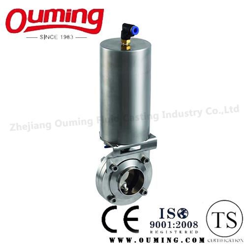 Sanitary Pneumatic Butterfly Valve with Welding End