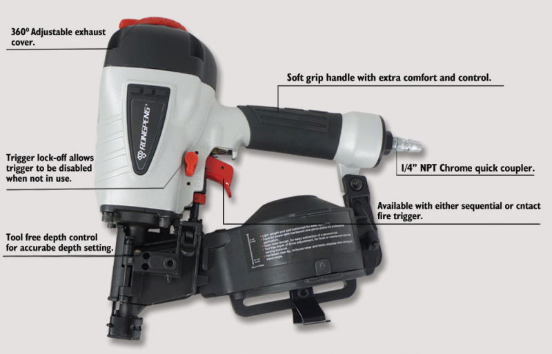 Rongpeng Cn45 3/4-Inch to 1-3/4-Inch Coil Roofing Nailer