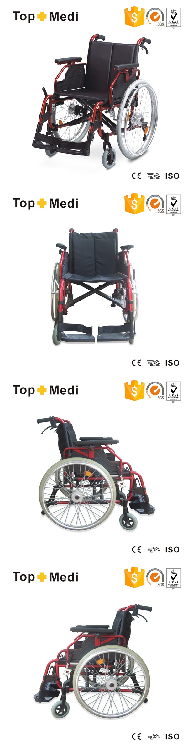 Hot Selling in Europe Market Aluminum Manul Wheel Chair