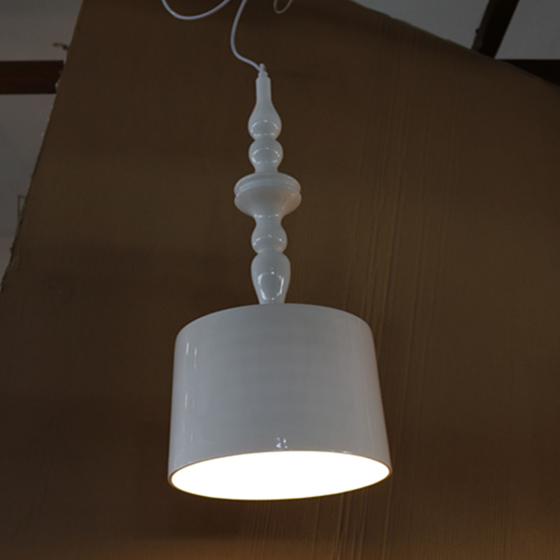 European Restaurant Decorative Glass Firbe Shiny White Resin Pendant Lamp