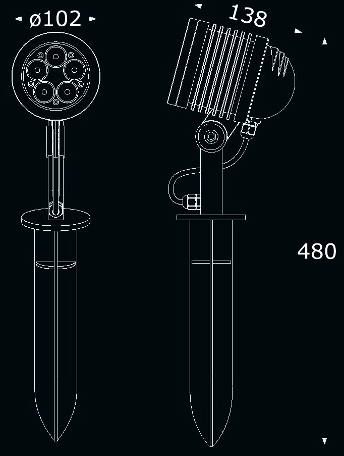 5W LED Garden Landscape Light with Mounting Base (JP83551)