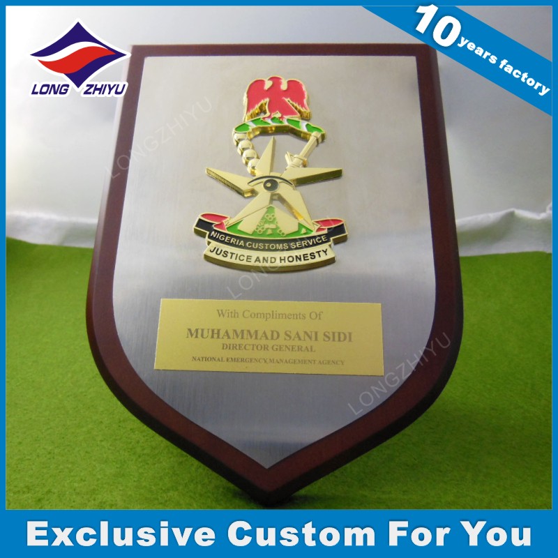 Custom 3D Metal + MDF Award Wooden Plaque Trophy