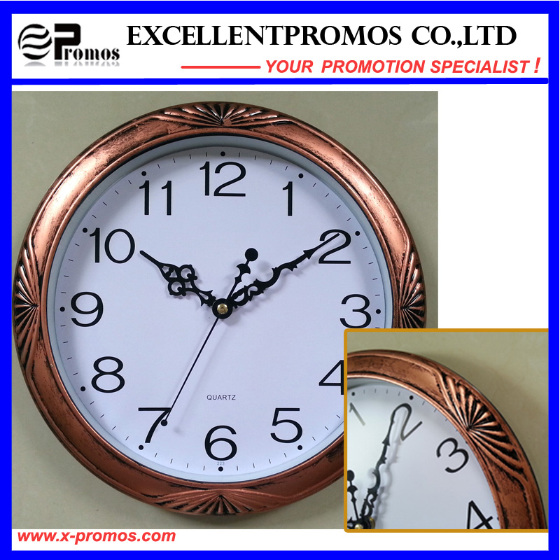 12inch Logo Printing Round Plastic Wall Clock (EP-Item12)