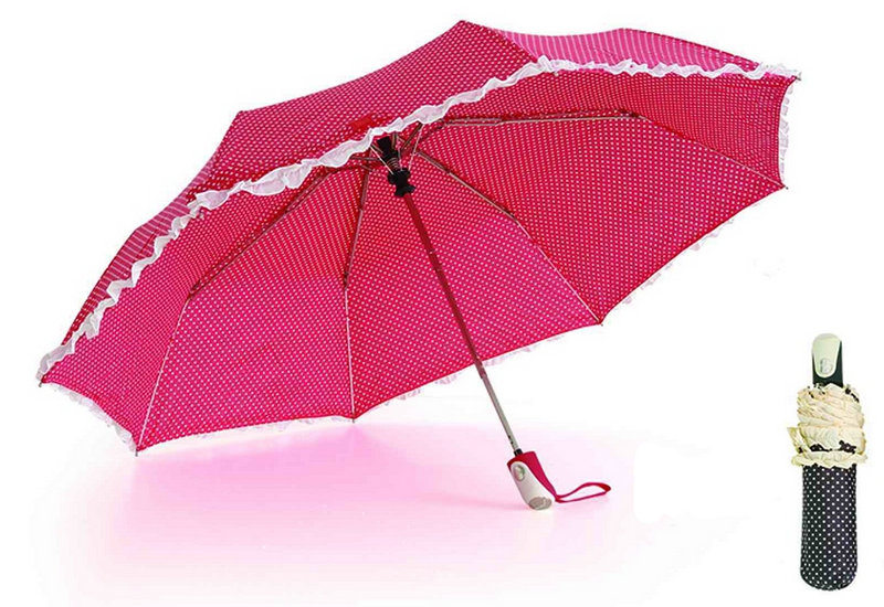 DOT Print&Skirt 3 Fold Auto Open Umbrellas (YS-3FA22083280R)