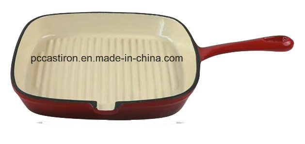 Color Enamel Cast Iron Skillet Pan with 24cm Dia