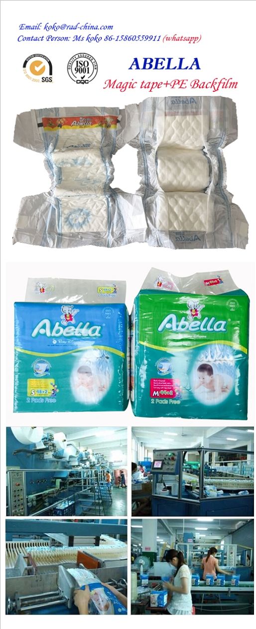 Magic Frontal Tape PE Film for Nigeria Market Abella Brand Supplier of Baby Diaper Nappy