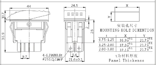 Motor Rocker Switch