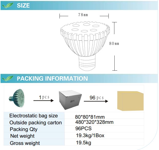 LED Spotlight Bulb (GN-HP-WW1W6-PAR20)