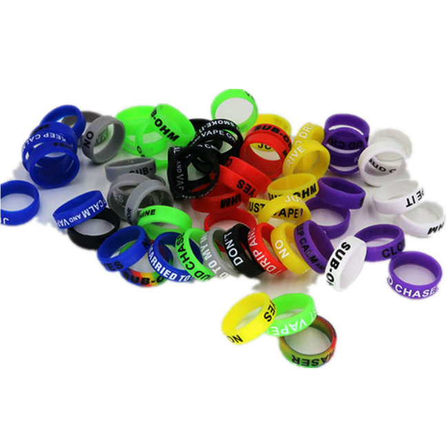 Whosale Silicone Vape Band Customized 22mm Diameter with Concaved Logo