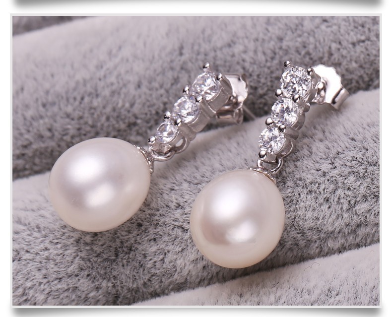 Natural Fresh Water Jewellery Pearl Set 9-10mm AAA Drop Pearl Fresh Water Pearl Set