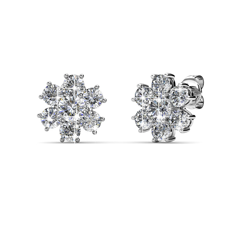 Destiny Jewellery Crystal From Swarovski Elegant Flower Stud Earrings