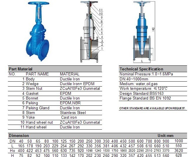 Ductile Iron Fire Fighting Rising Stem Gate Valve